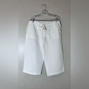 Lauren Ralph Lauren Casual White Cropped Pants Sz L Wide Leg